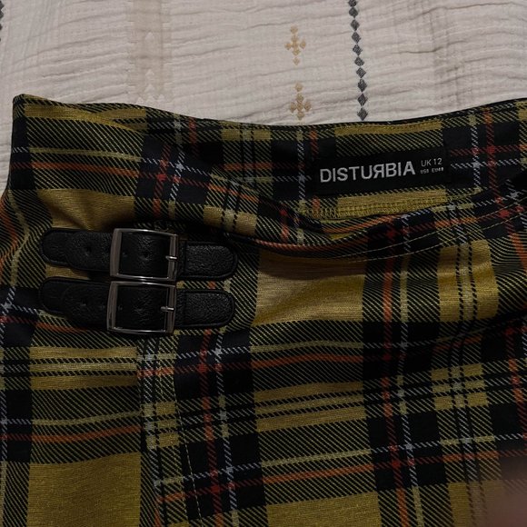 Plaid Yellow and Black Women's Skirt - Picture 4 of 8